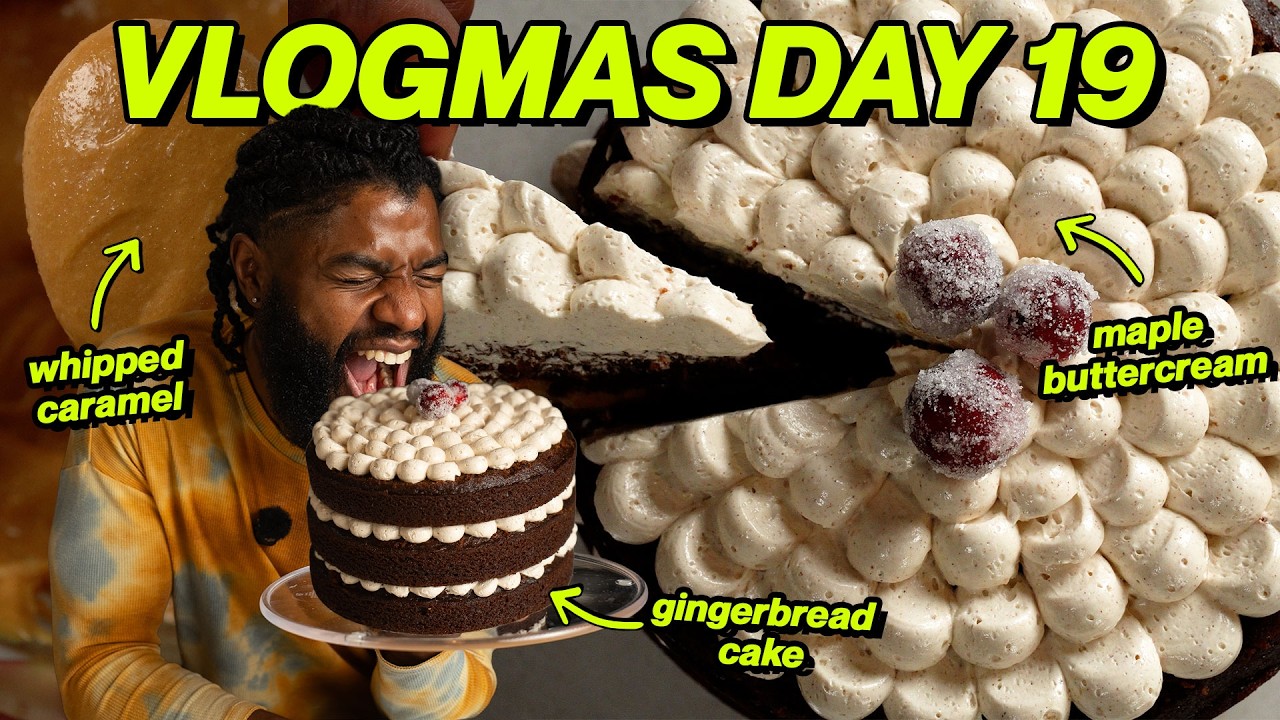 Давайте испечем пряничный торт (с кленовым кремом и взбитой карамельной начинкой) vlogmas день 19