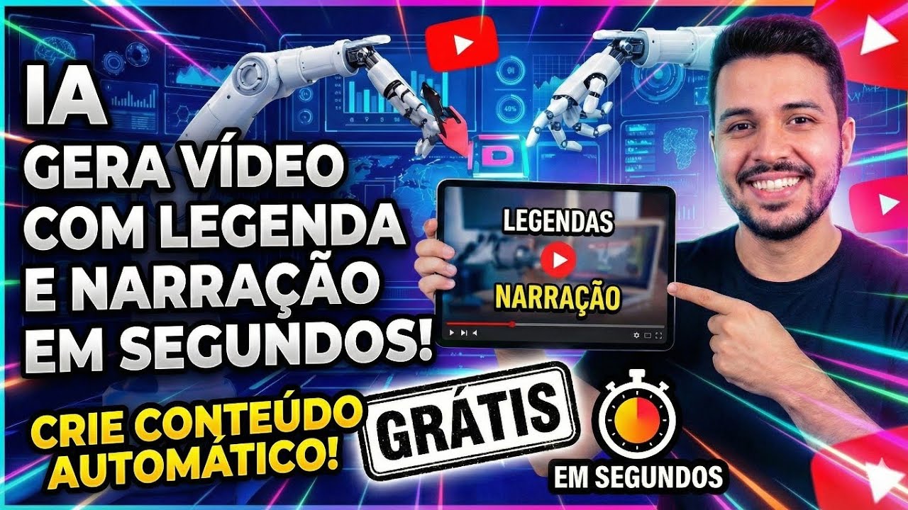 INTELIGÊNCIA ARTIFICIAL que FAZ VÍDEOS com NARRAÇÃO e LEGENDA (GRÁTIS ...