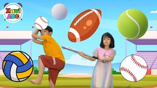 Sport Balls Song with Tennis, Baseball, Volleyball, Rugby, Ping Pong | Fun Kids Song