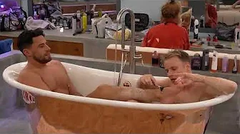 Celebrity Big Brother's Andrew Brady and Shane J shave each other's feet as they share romantic bath