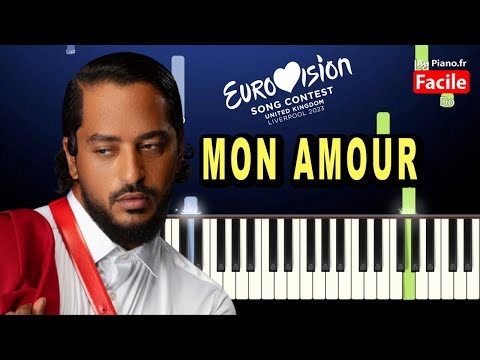 Slimane Mon Amour - Piano Tutorial Karaoké Paroles 