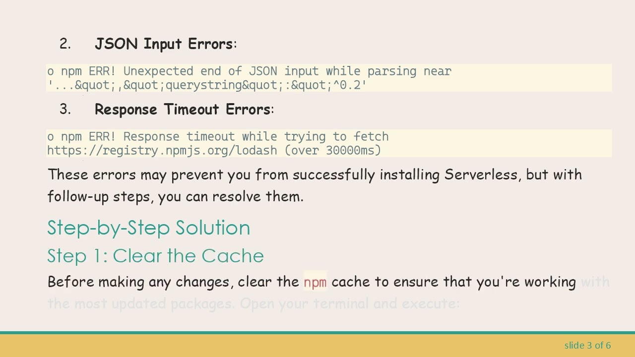Resolving the npm Installation Error When Installing Serverless on Linux Mint 20.1
