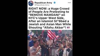 Large Crowd Gathers on New York City Upper West Side Calling for Removal of Zohran Mamdani...