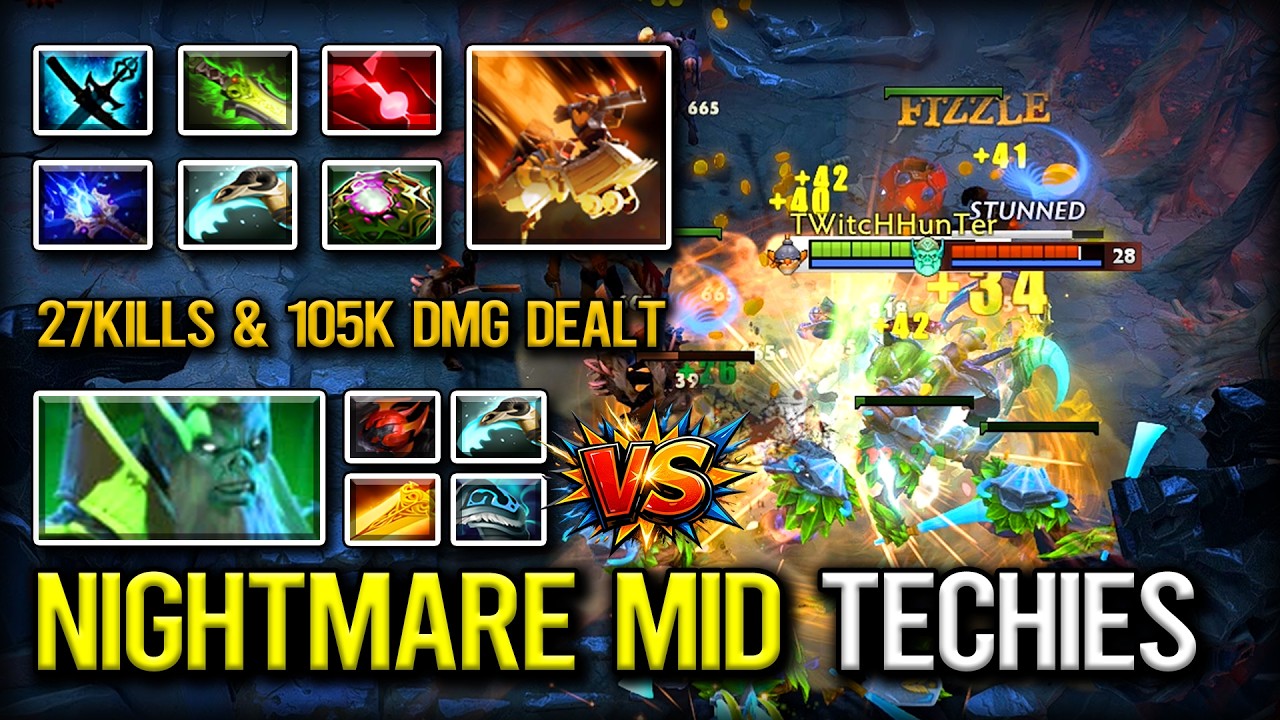 7.41C BECOME NIGHTMARE MID TECHIES | 27KILLS & 105K DAMAGE DEALT | 100% ...