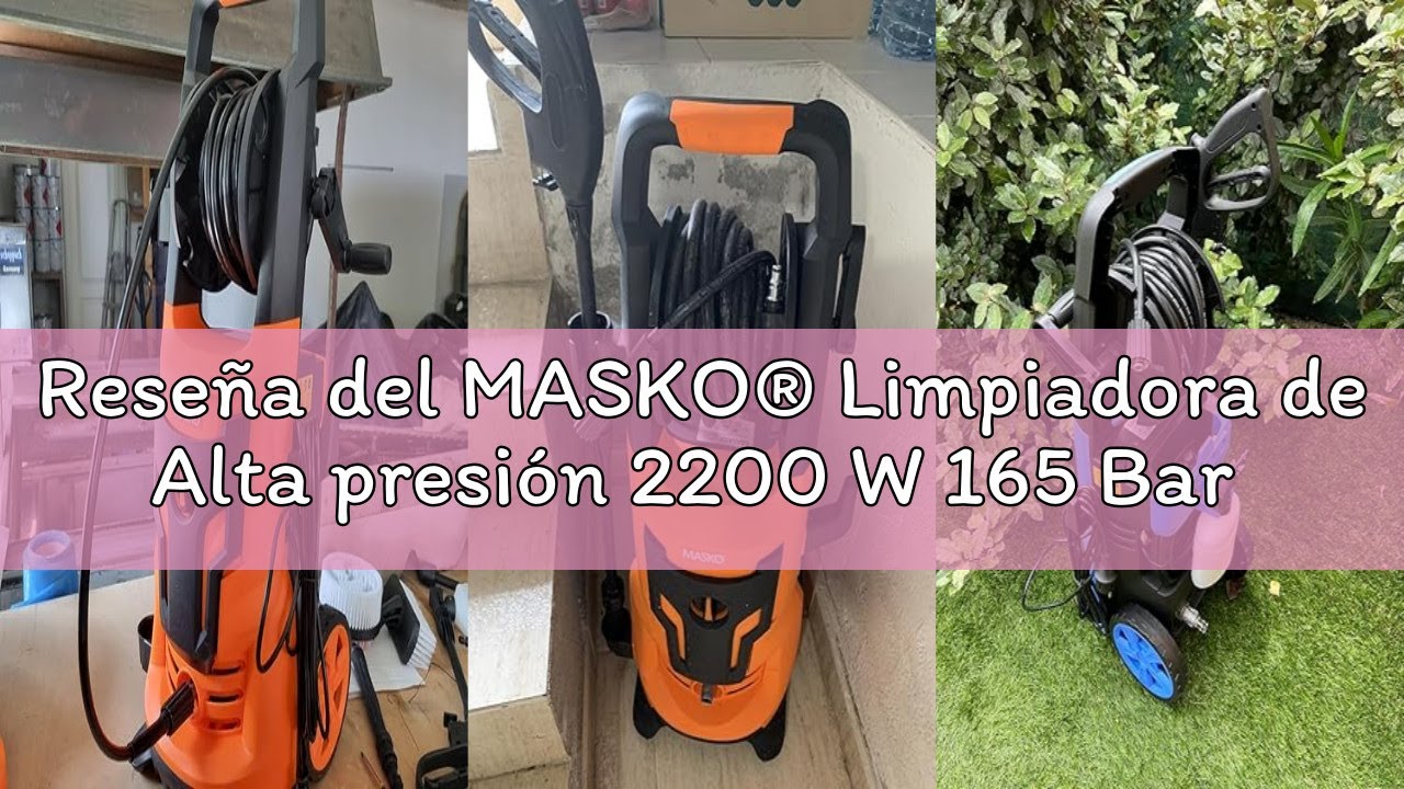 Reseña del MASKO® Limpiadora de Alta presión 2200 W 165 Bar 450 l/h, con Carrete de 10m de Manguera
