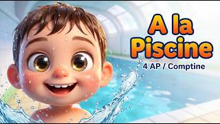 Comptine À la piscine - 4ème année primaire (4AP) | أنشودة رائعة وسهلة للحفظ مع الكلمات
