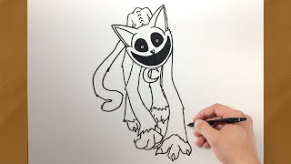 How To Draw CatNap Easy Step By Step Tutorial  | Poppy Playtime