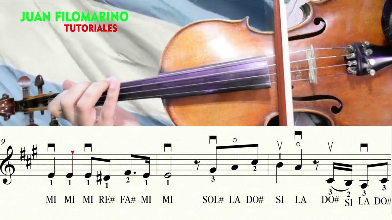 Aurora Canción a la Bandera Argentina / PARTITURA PARA VIOLIN como