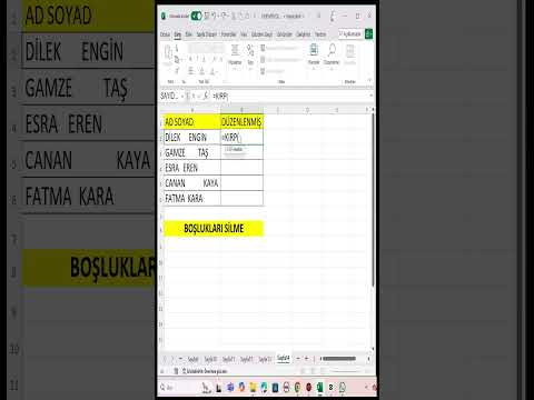 Excel'de Boşlukları Silme