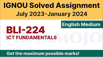 IGNOU BLI 224 Solved Assignment 2023-24 PDF Download | English Medium | Vidyamojo