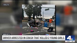 Driver arrested in Rialto crash that killed 2 young girls