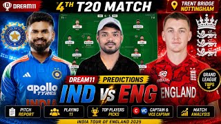 IND vs ENG 4th T20 Dream11 Prediction 2026 | Best Fantasy Team, Pitch Report 