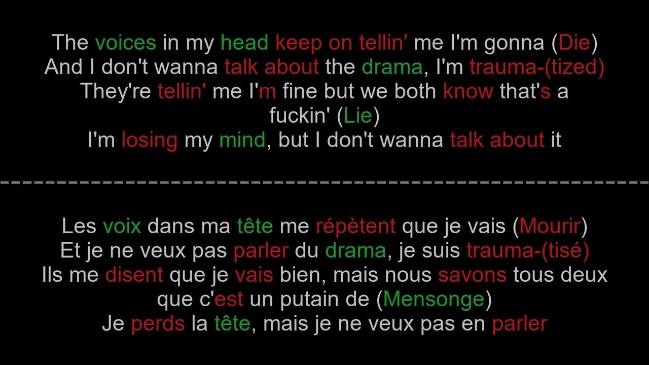 Falling in Reverse Voices In My Head Paroles + Lyrics on screen YouTube