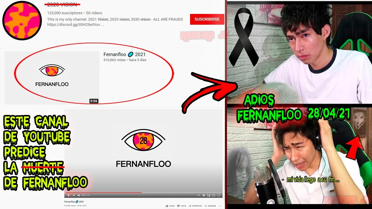 Este canal de Youtube Predice la Muerte de Fernanfloo Adios Fernanfloo ...