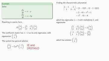 Systems of Differential Equations:  Repeated Roots