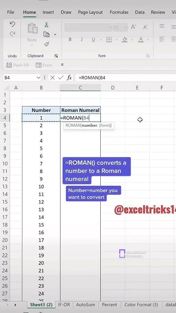 how-to-convert-numbers-to-roman-numerals-in-excel-youtube