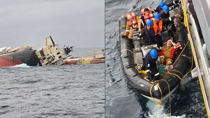 Liberian Cargo Ship Sinks Off Kerala Coast All 24 Crew Rescued - YouTube