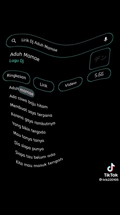 lagu dj aduh mamae