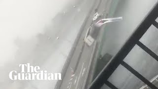 Typhoon Jebi has made landfall in western Japan, the strongest stor...