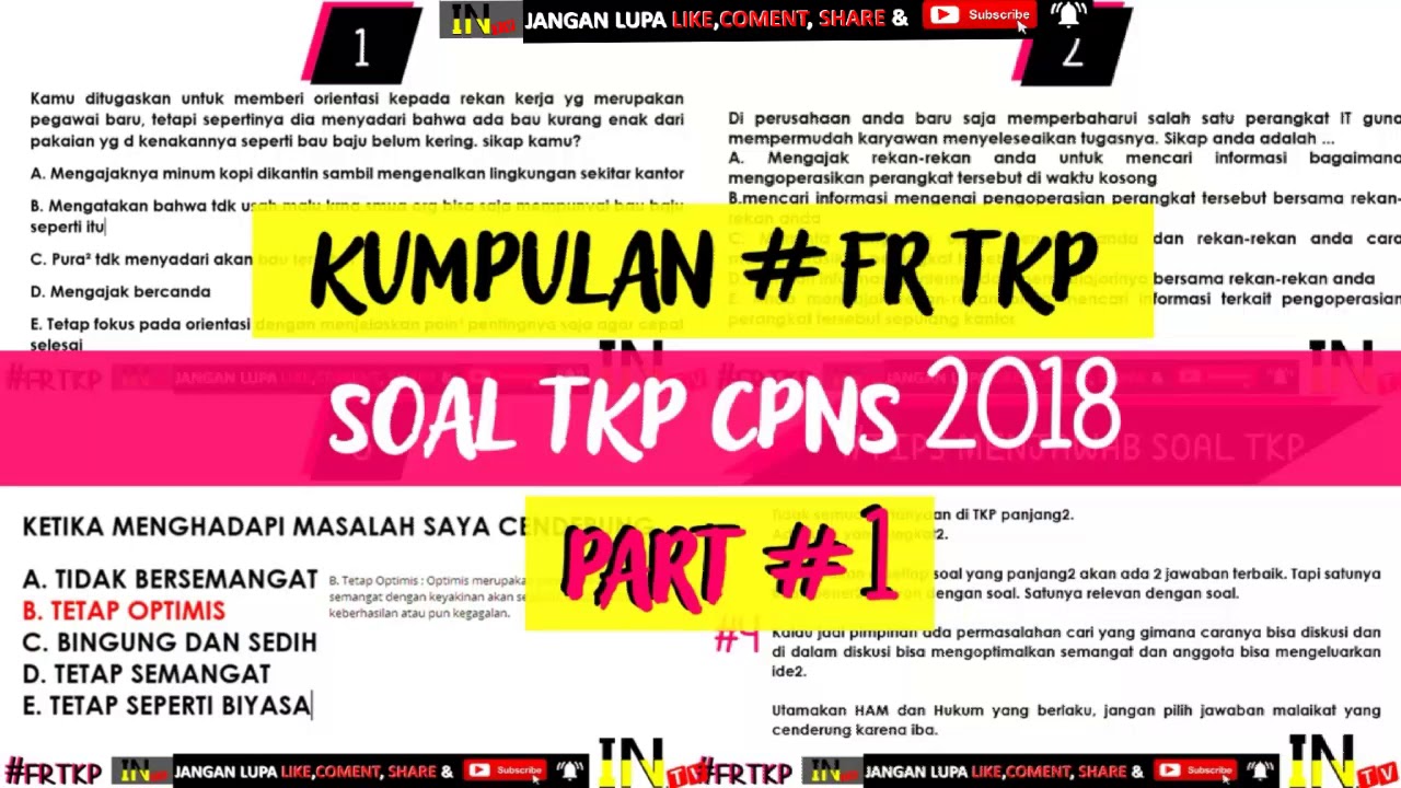 SOAL TKP CPNS 2018 - FR (FIELD REPORT) TKP CPNS ASN [PART  