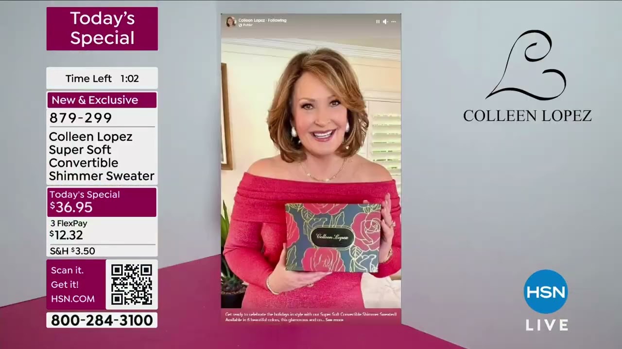 Colleen Lopez Super Soft Convertible Shimmer Sweater