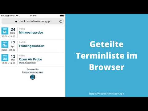 Konzertmeister Termine auf der Vereinswebsite einbinden - video from Konzertmeister