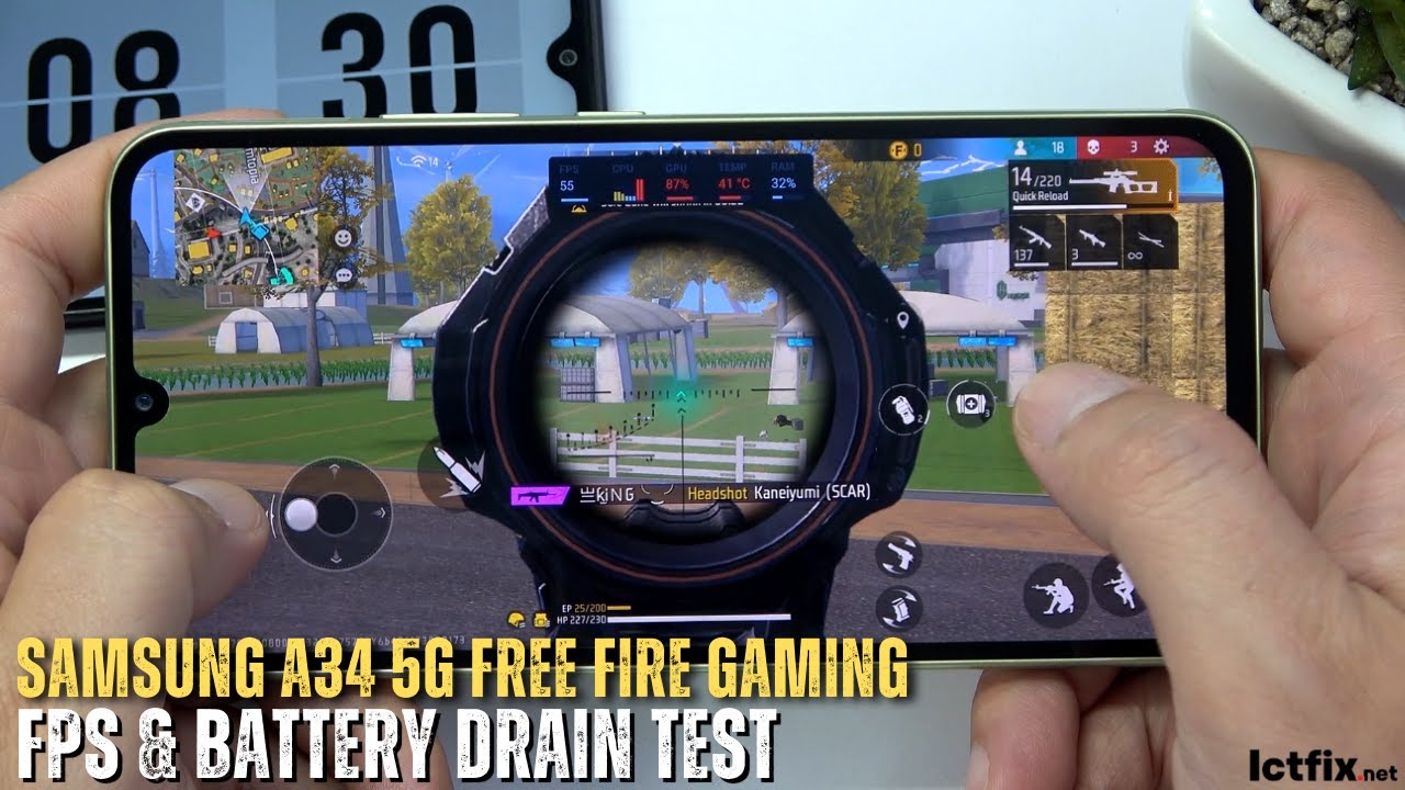 TESTE DE DESEMPENHO DO A34 5G NO FREE FIRE (TRAVA?) 