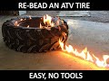 Re-bead an ATV tire with no tools