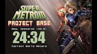 Super Metroid: Project Base v0.8 Any% Speedrun in 24:34 (0:18) [WR]