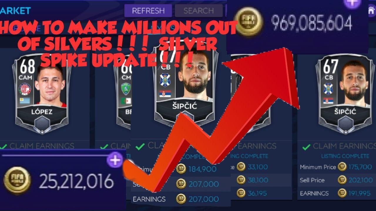 How to make millions in fifa mobile 21 by fishing silvers!!! Silver spike update on all 3 markets!!!
