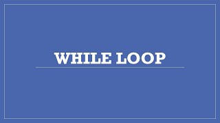 while loop in python