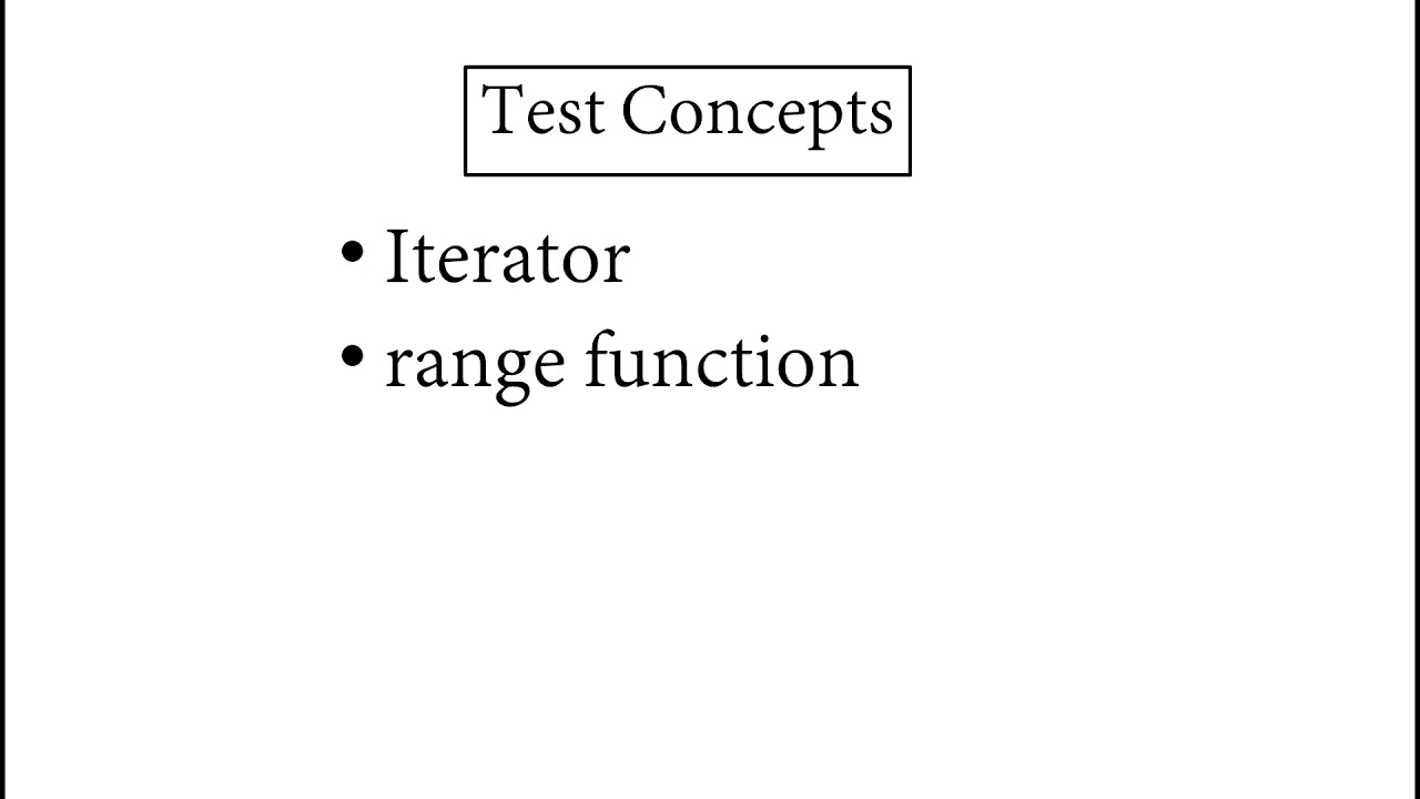 Test on Basics of python - Iterator , range function - YouTube