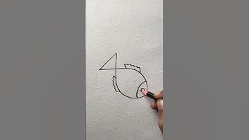 How to draw a fish with number 4 step by step