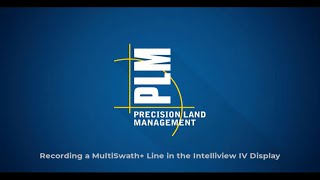 Recording a MultiSwath+ Line in the Intelliview IV Display