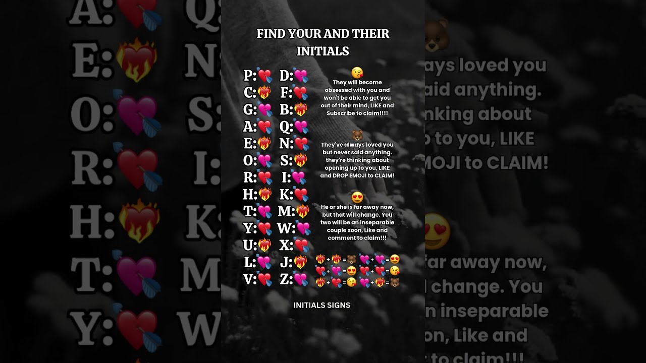 FIND YOUR AND THEIR INITIALS Soulmate Crush Initials Love