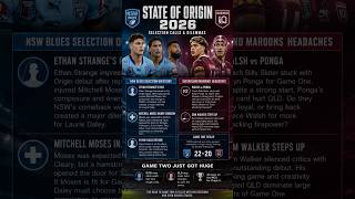 STATE OF ORIGIN 2026: GAME 2 SELECTION CHAOS EXPLODES! 🇦🇺#StateOfOrigin #Origin2026 #NSWBlues #nrl