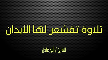 تلاوة تقشعر لها الابدان 😴🎧 بصوت القارئ امير عادل 💚