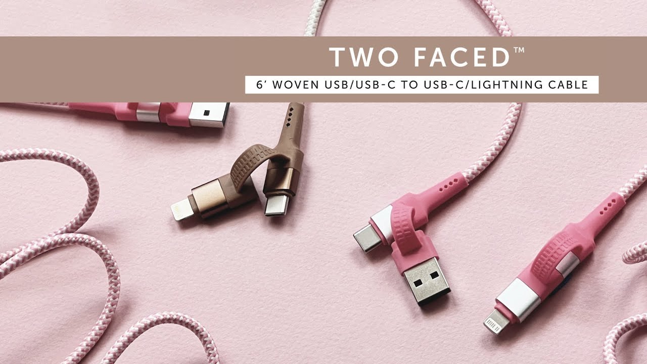 Two Faced 6' Woven Cable : Pink – Tech Candy
