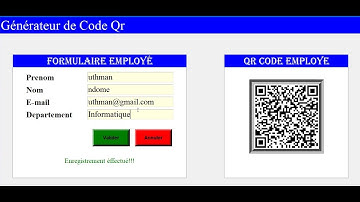 Formulaire et Générateurs de code Qr avec Tkinter PYTHON