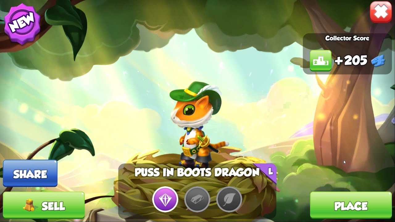 Hatching Puss In Boots Dragon Dragon Mania Legends Dragon of the
