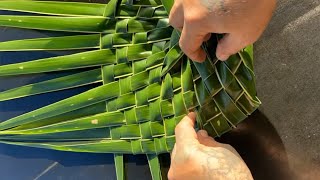 How to make hand fan using coconut leaves