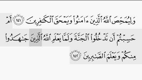 حفظ سورة ال عمران ايه  ( ١٤١ / ١٤٢) للقارىء أيمن سويد بروايه حفص عن عاصم