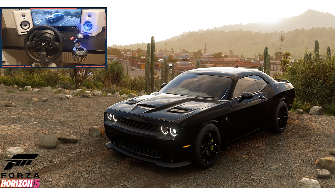 Forza Horizon 5 Free Roam: Dodge Challenger SRT Hellcat Cruising in Mexico | Thrustmaster T300RS