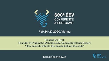 sec4dev 2020 – Keynote: How security affects the people behind the code