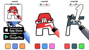 Coloring Alphabet Lore Gameplay Walkthrough Part 1 - Level 1 ~ 22 (Android, IOS)