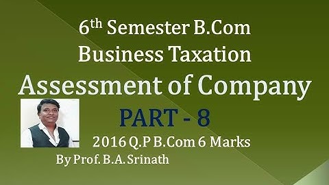 Assessment of Companies in Kannada PART 8 - B.Com 2016 Question Paper 6 Marks (By Srinath Sir)