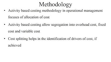 Activity Based Costing