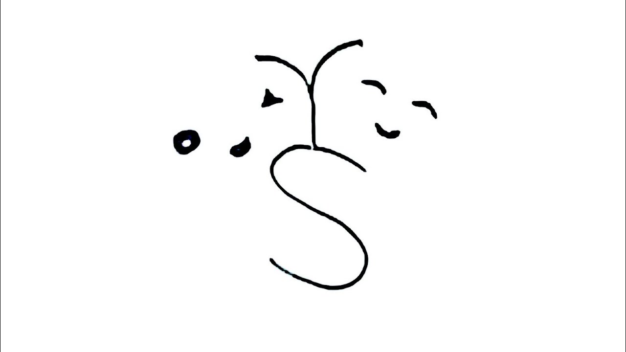 how to draw two rabbit from S letter step by step easy @TipsClub - YouTube
