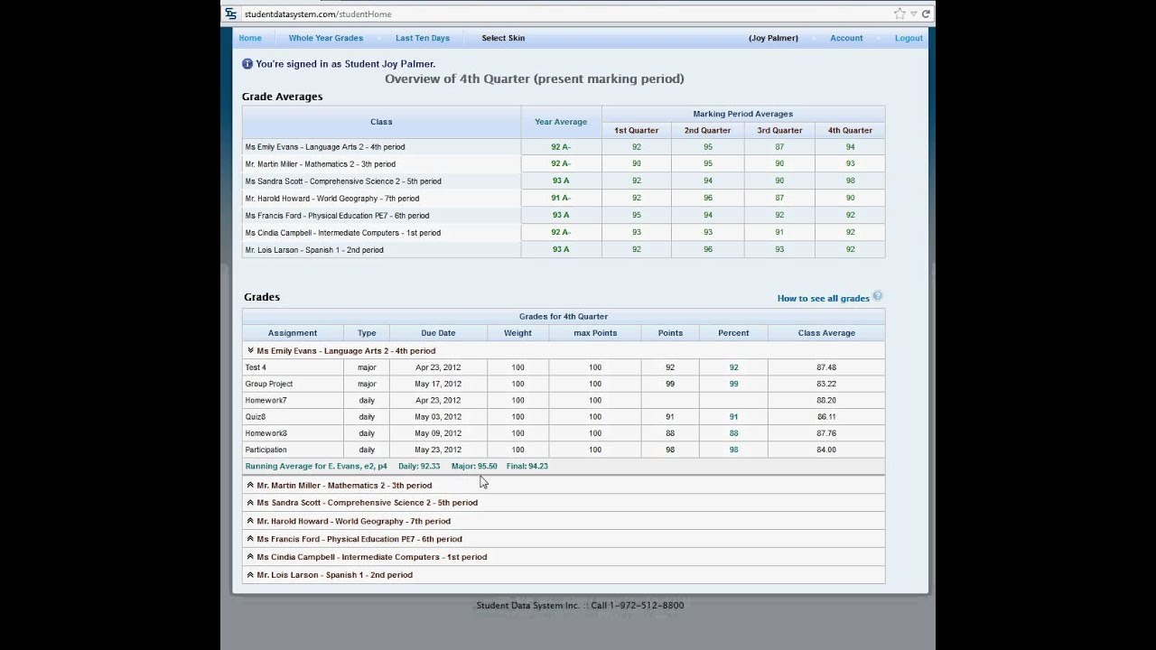 Student Data System - Student Portal.avi