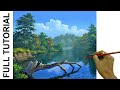 TUTORIAL: Acrylic Painting Landscape / Dead Tree in the River / JMLisondra